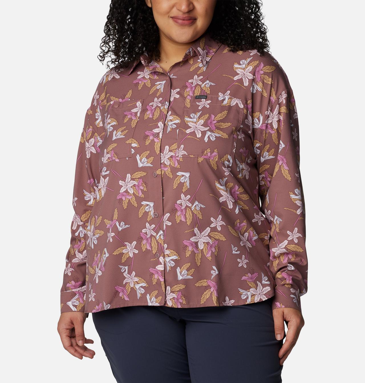 Women's Silver Ridge™ Utility Patterned Long Sleeve Shirt - Plus Size 1