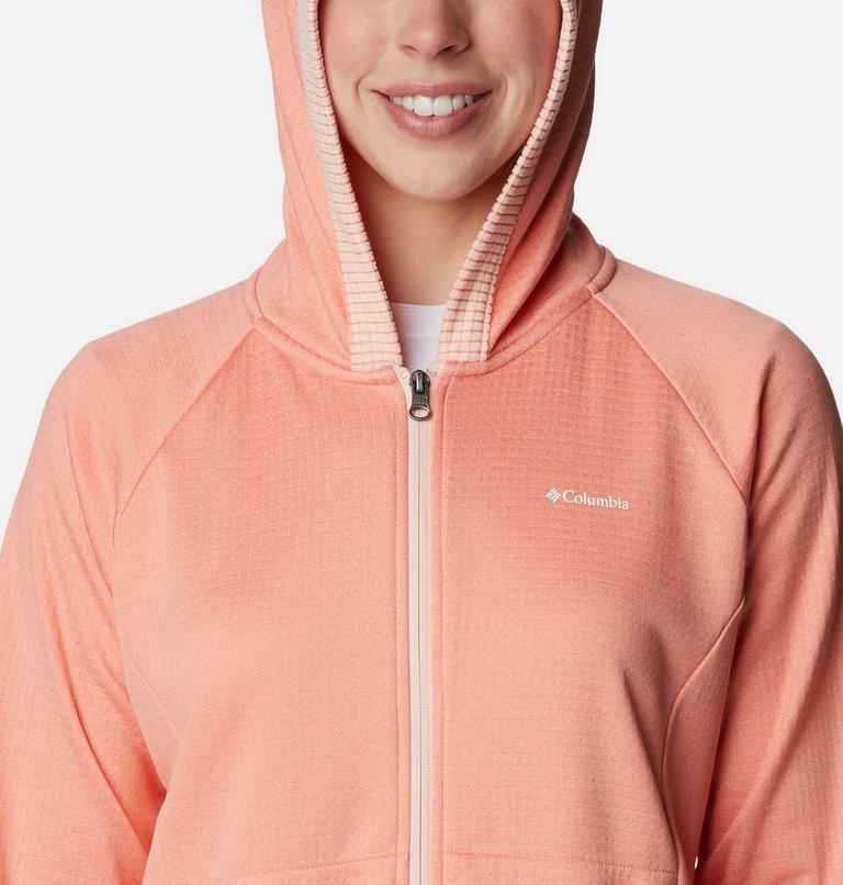 Forro polar con diseño de cuadrícula Boundless Trek para mujer, Color: Summer Peach Heather, Peach Blossom, image 4