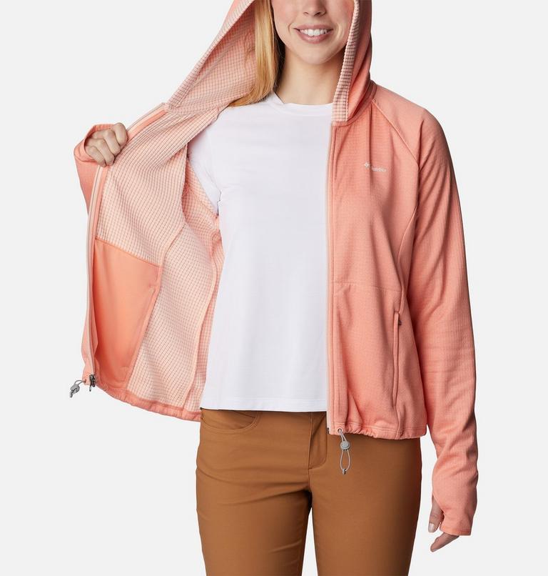Forro polar con diseño de cuadrícula Boundless Trek para mujer, Color: Summer Peach Heather, Peach Blossom, image 5
