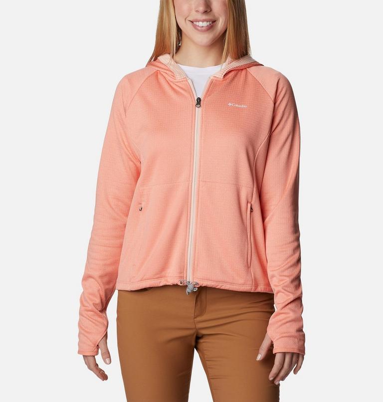 Forro polar con diseño de cuadrícula Boundless Trek para mujer, Color: Summer Peach Heather, Peach Blossom, image 1