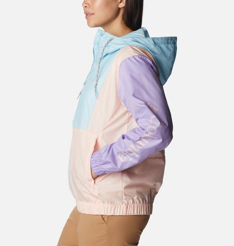 Women's Lily Basin Colorblock Jacket, Color: Spring Blue, Frosted Purple, Peach Blssm, image 3