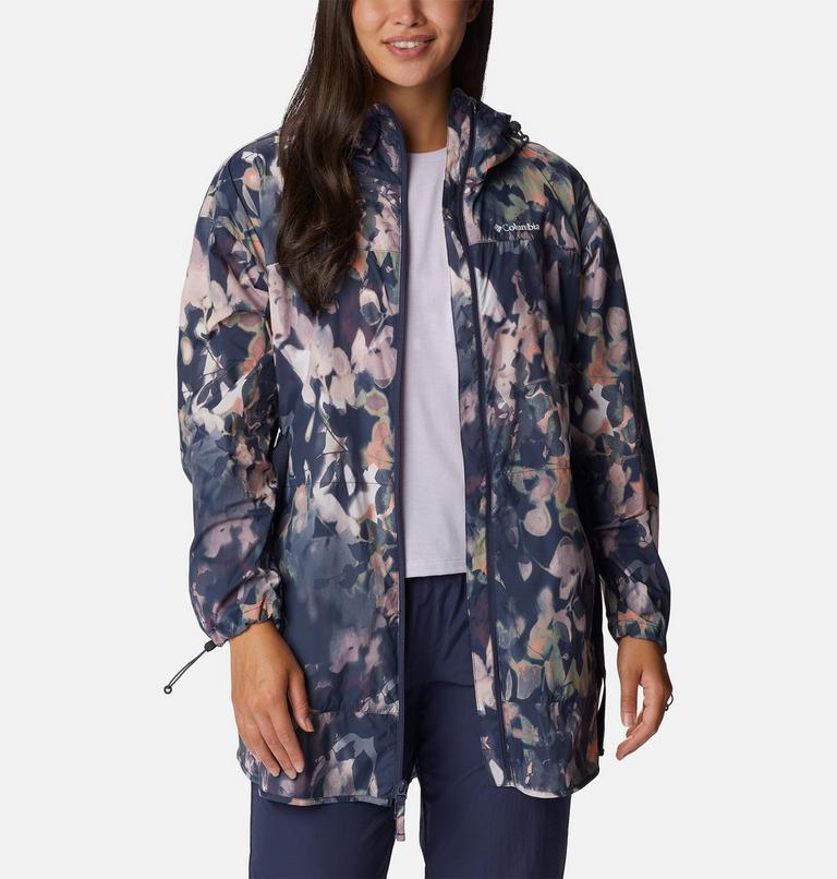 Women's Parkette Long Windbreaker, Color: Nocturnal Impressions Print, image 7