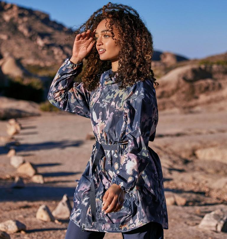 Women's Parkette Long Windbreaker, Color: Nocturnal Impressions Print, image 8