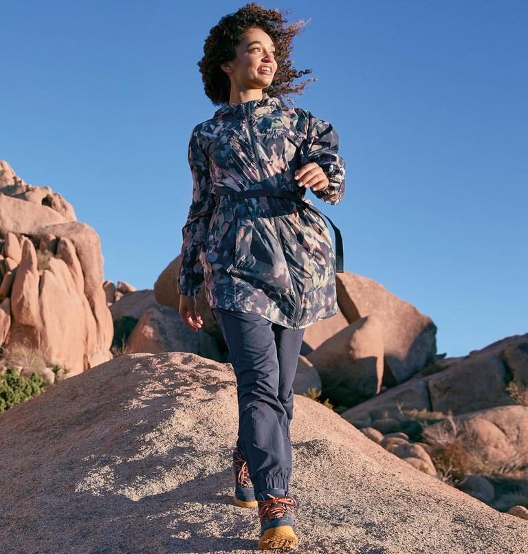 Women's Parkette Long Windbreaker, Color: Nocturnal Impressions Print, image 9