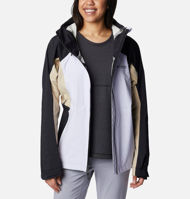 Women's Mazama Trail Rain Shell, Color: Purple Tint, Black, Ancient Fossil, image 11