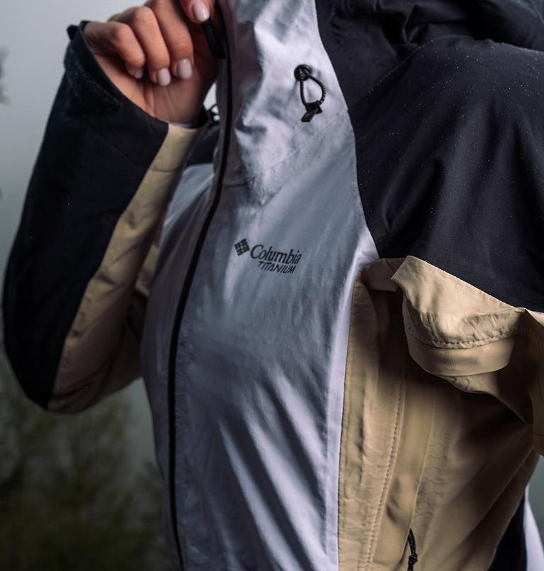 Women's Mazama Trail Rain Shell, Color: Purple Tint, Black, Ancient Fossil, image 14