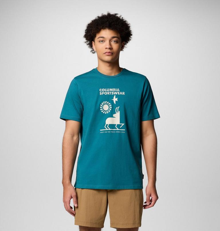 Men's Explorers Canyon T-Shirt, Color: River Blue, Naturally Outdoor, image 1