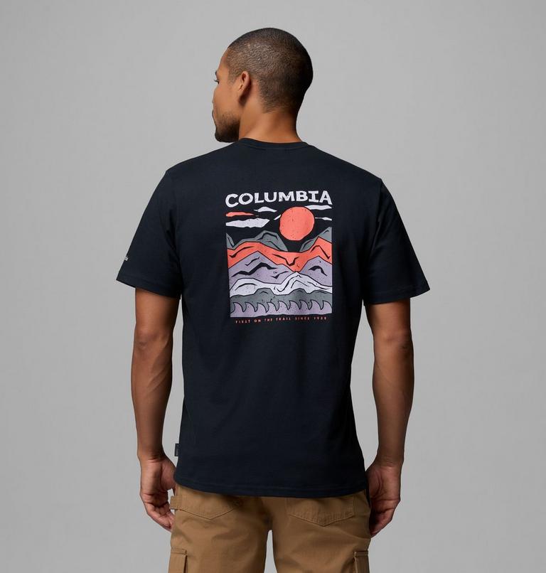 T-shirt Avec Graphisme au Dos Explorers Canyon II Homme, Color: Black, Peaks and Waves, image 1