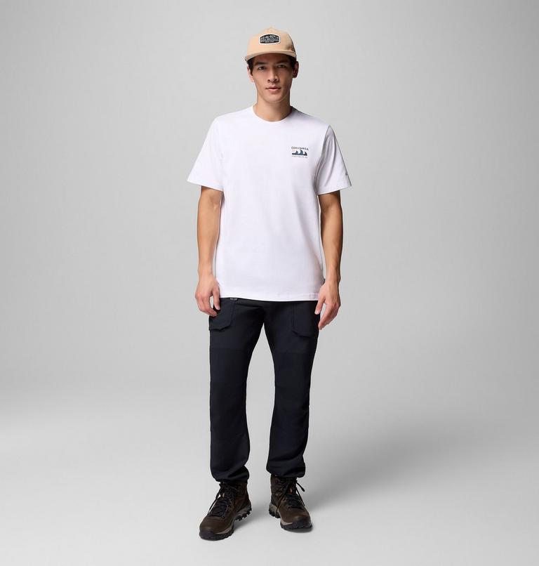 Camiseta con estampado en la espalda Explorers Canyon para hombre, Color: White, Peaks and Waves, image 2