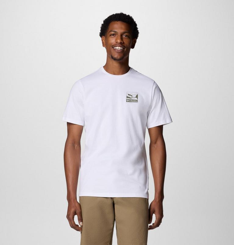 Men's Explorers Canyon Back Graphic T-Shirt, Color: White, Trailscape, image 2