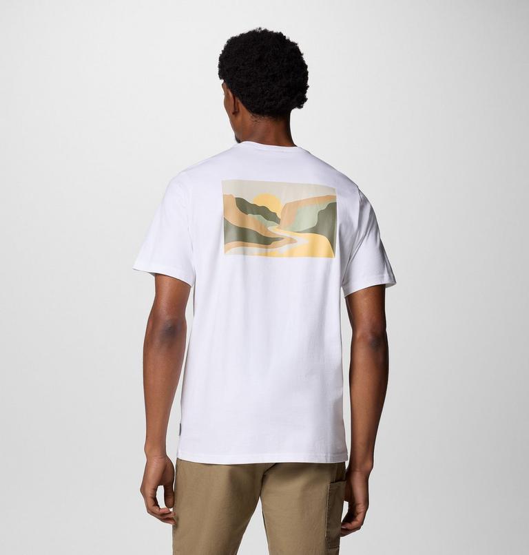 Men's Explorers Canyon Back Graphic T-Shirt, Color: White, Trailscape, image 1