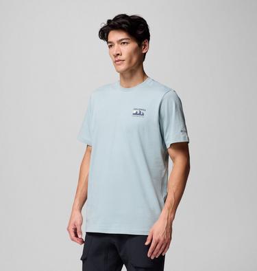 Men's Explorers Canyon Back Graphic T-Shirt, Color: Crushed Blue, Peaks and Waves, image 4