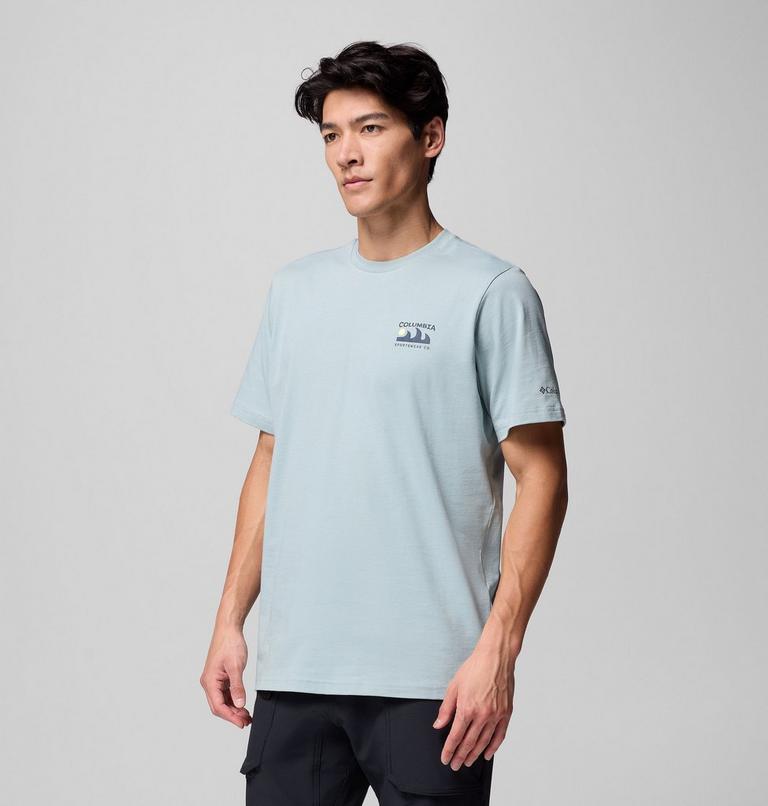 Men's Explorers Canyon Back Graphic T-Shirt, Color: Crushed Blue, Peaks and Waves, image 4