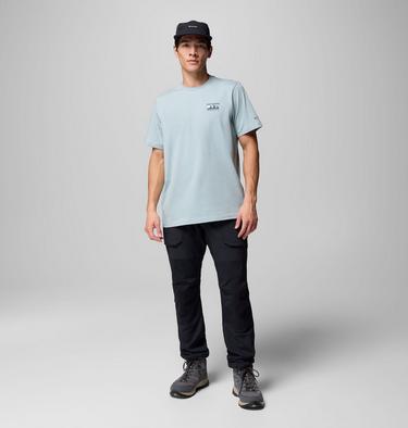 Men's Explorers Canyon Back Graphic T-Shirt, Color: Crushed Blue, Peaks and Waves, image 2