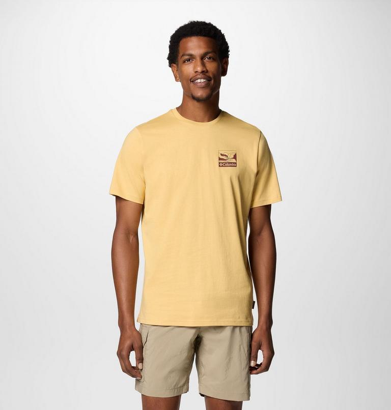 Men's Explorers Canyon Back Graphic T-Shirt, Color: Sand Dune, Trailscape, image 2