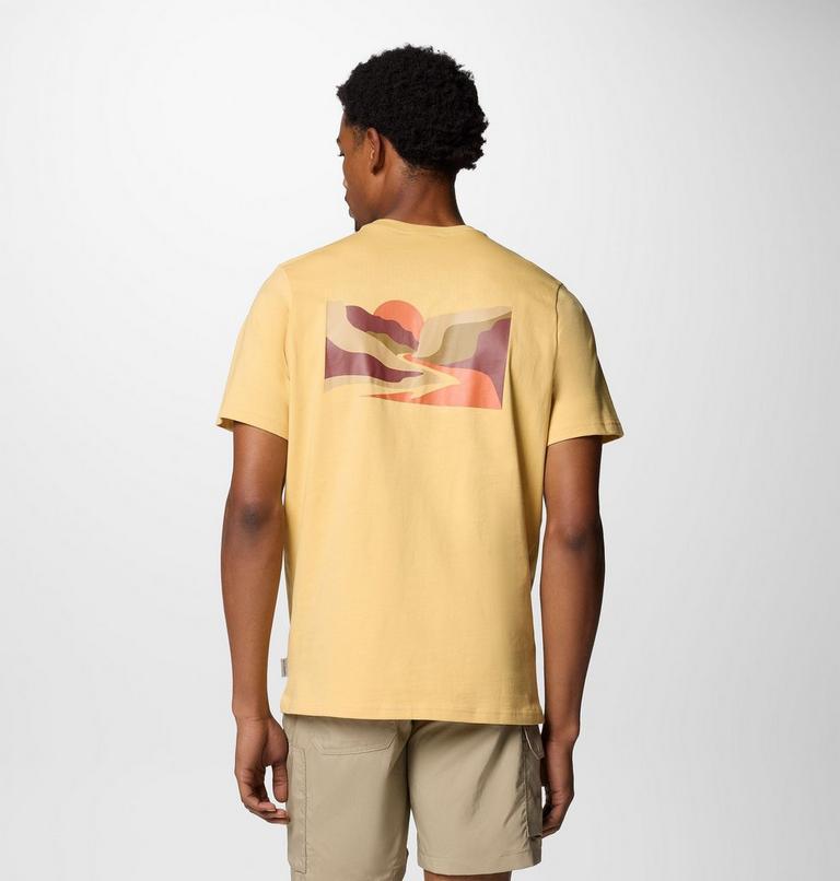 Men's Explorers Canyon Back Graphic T-Shirt, Color: Sand Dune, Trailscape, image 1
