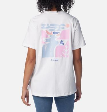 Camiseta estampada Boundless Beauty para mujer, Color: White, Simple Gorge, image 1