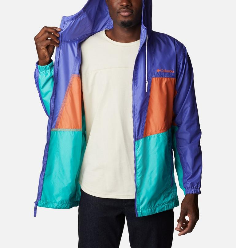 Trail Traveler Windbreaker | 454 | XS, Color: Bright Aqua, Desert Orange, Purple Lotus, image 5
