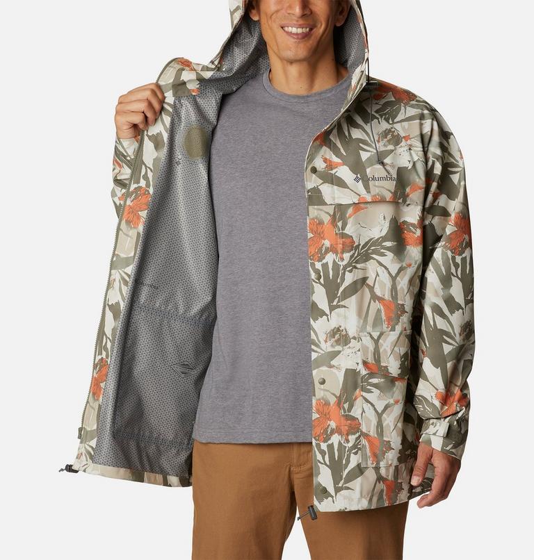 Men's Ibex II Rain Shell, Color: Ancient Fossil Floriculture Print, image 5