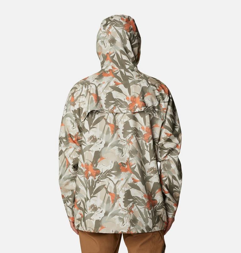 Men's Ibex II Rain Shell, Color: Ancient Fossil Floriculture Print, image 2