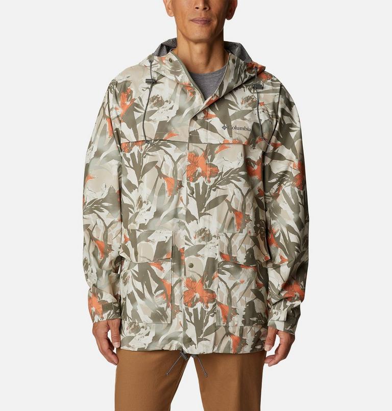 Men's Ibex II Rain Shell, Color: Ancient Fossil Floriculture Print, image 1