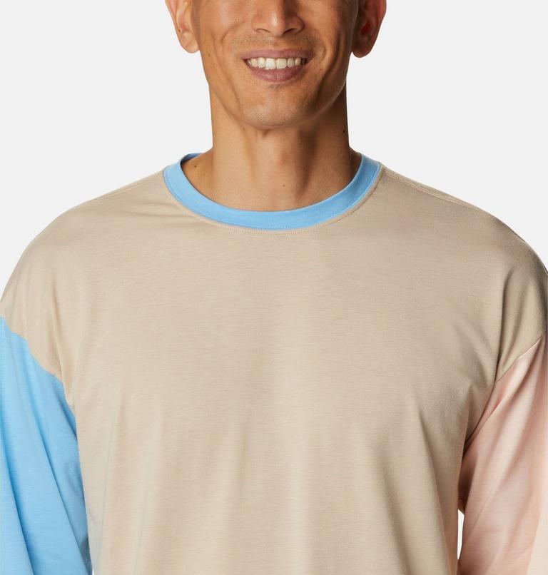 Men's Deschutes Valley Long Sleeve T-Shirt, Color: Ancient Fossil, Vista Blue, Peach Blssm, image 4