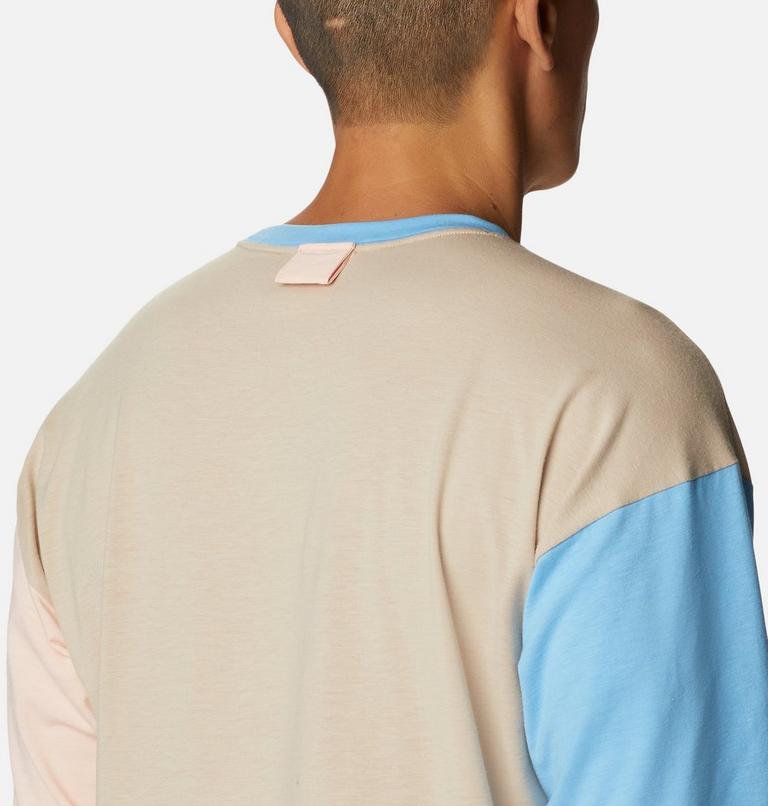 Men's Deschutes Valley Long Sleeve T-Shirt, Color: Ancient Fossil, Vista Blue, Peach Blssm, image 5