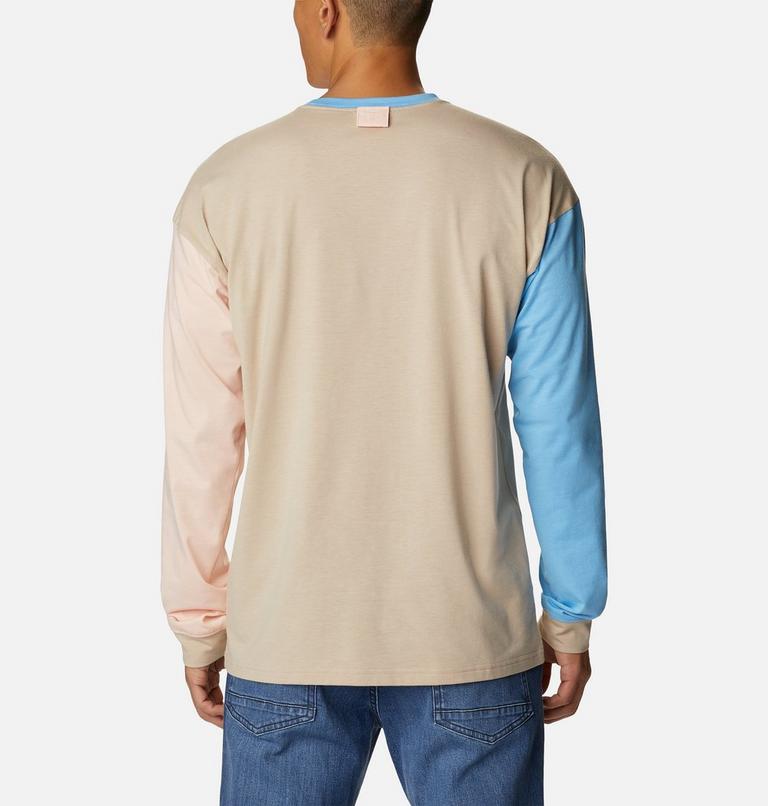 Men's Deschutes Valley Long Sleeve T-Shirt, Color: Ancient Fossil, Vista Blue, Peach Blssm, image 2
