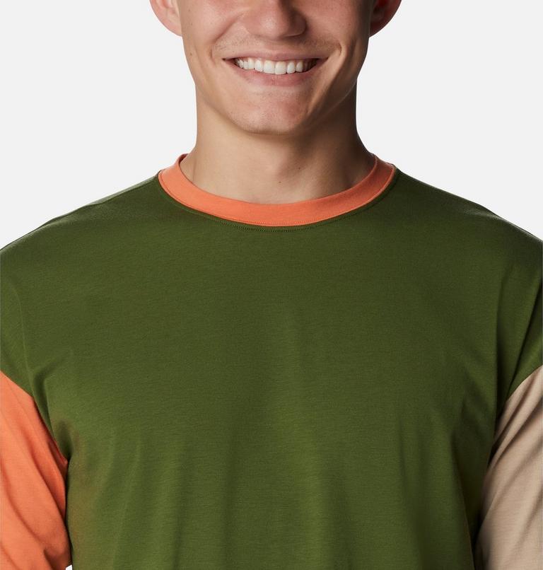 Men's Deschutes Valley Long Sleeve T-Shirt, Color: Pesto, Desert Orange, Ancient Fossil, image 4