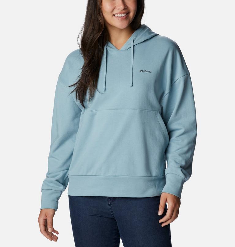 Women's Break It Down Organic Cotton Hoodie, Color: Stone Blue, image 1