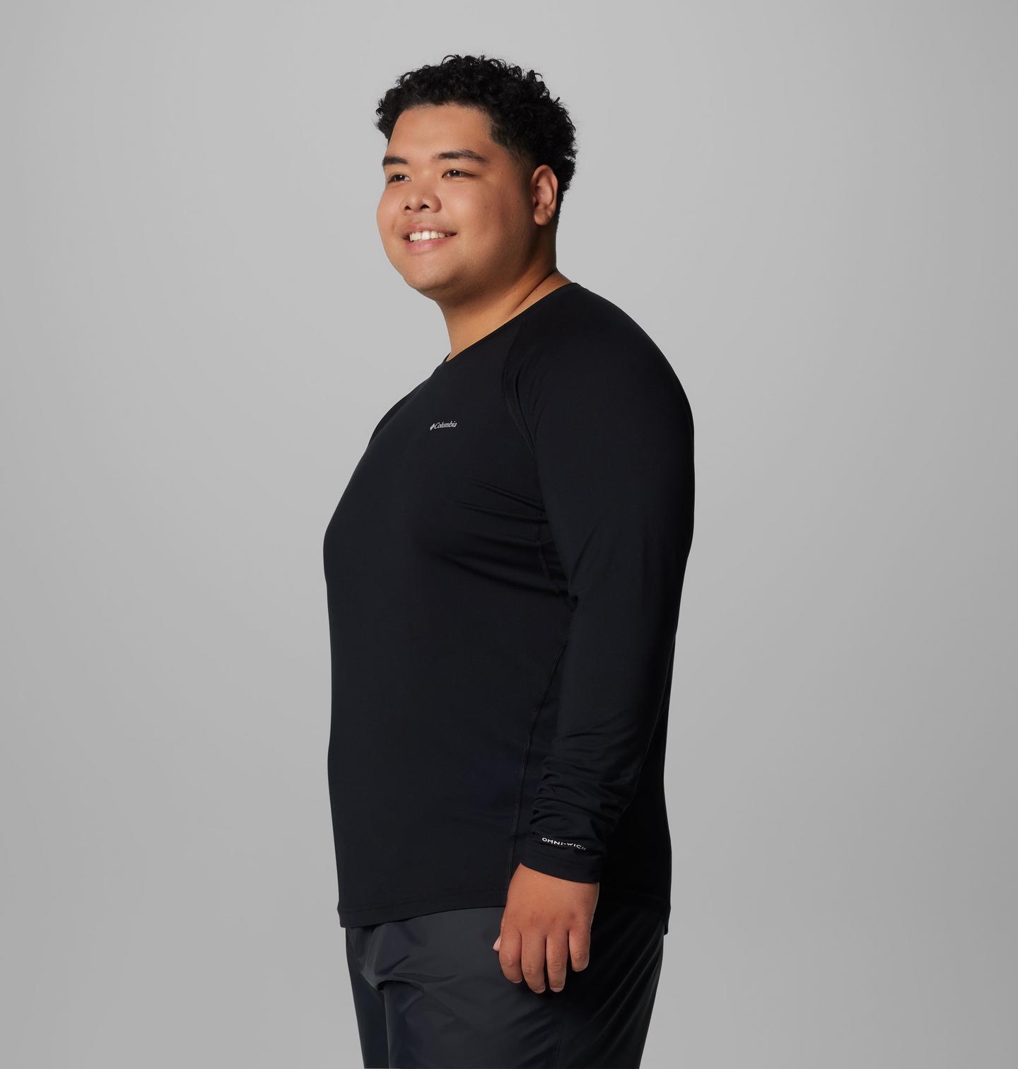 Мужская рубашка Columbia Midweight Baselayer Crew Shirt - Big, цвет: Чёрный — фото 3