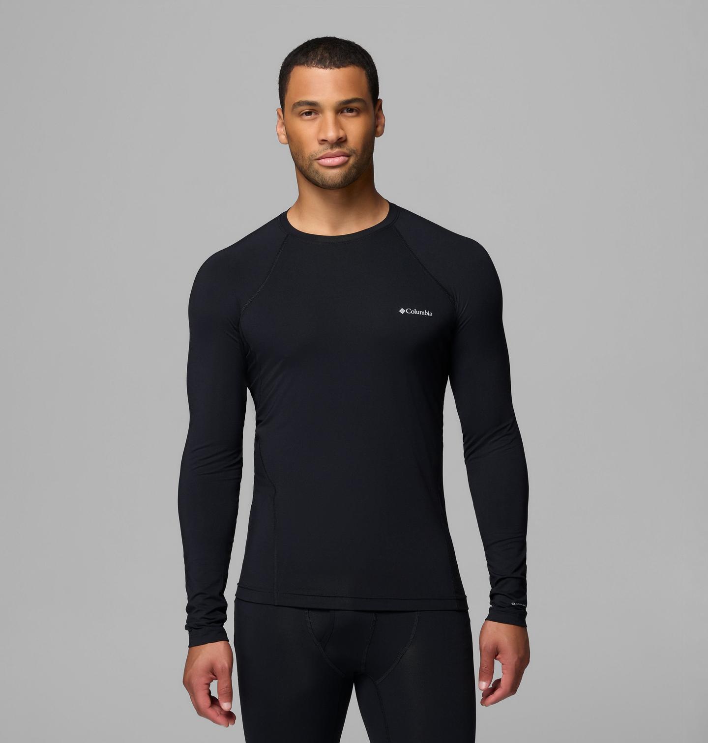 Мужская рубашка Columbia Midweight Baselayer Crew Shirt - Tall, цвет: Чёрный — фото 1