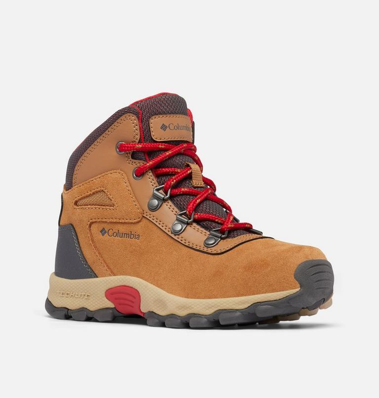 Youth Newton Ridge Amped Hiking Boot, Color: Elk, Mountain Red, image 4
