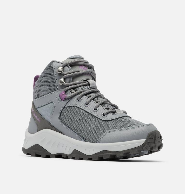 Women's Trailstorm Ascend Mid Waterproof Shoe, Color: Ti Grey Steel, Dark Lavender, image 4
