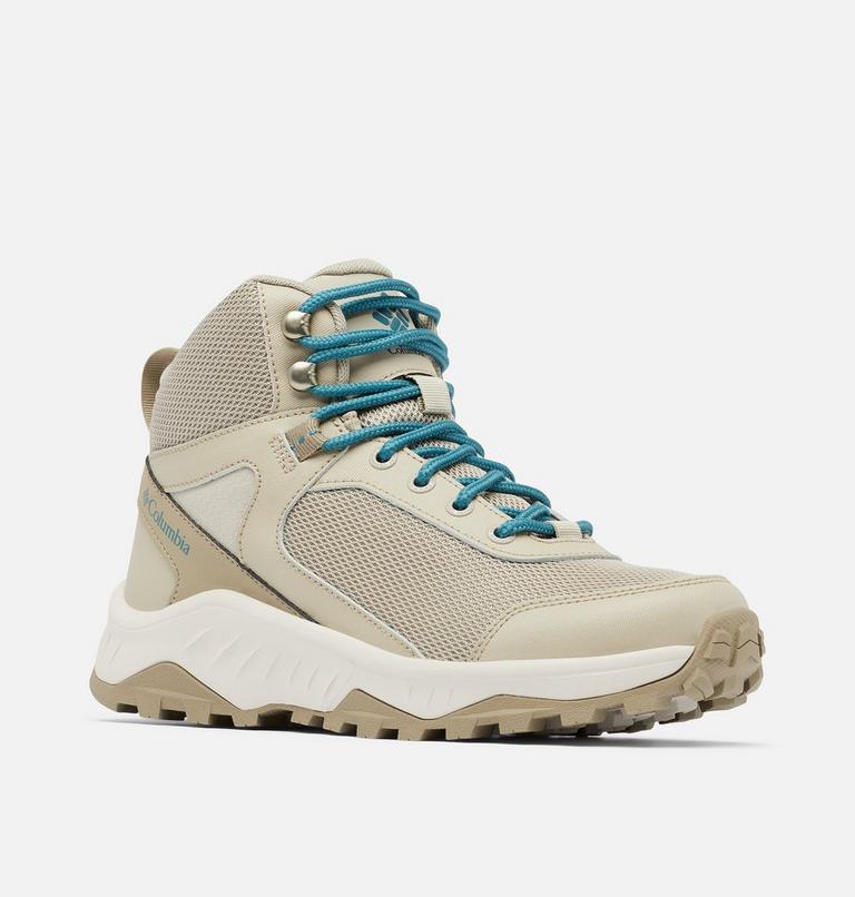 Women's Trailstorm Ascend Mid Waterproof Hiking Boots, Color: Canvas Tan, River Blue, image 4