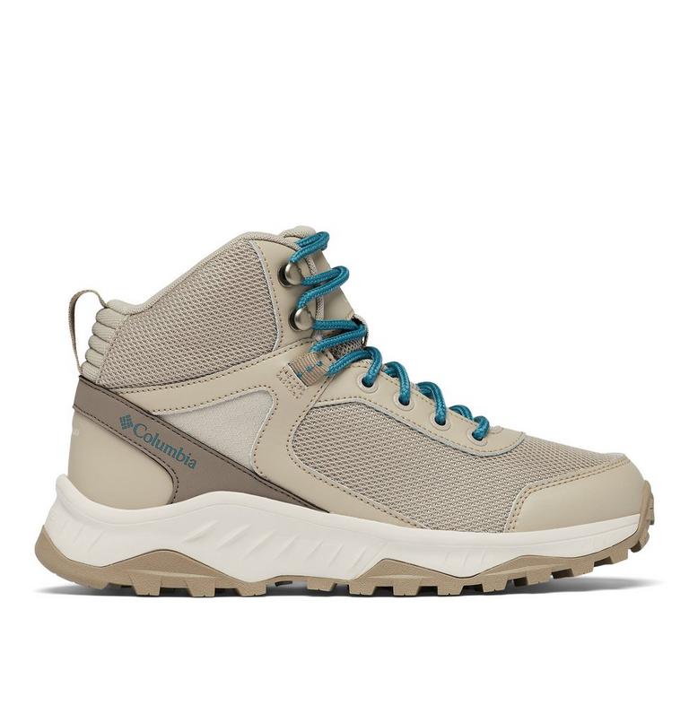 Women's Trailstorm Ascend Mid Waterproof Hiking Boots, Color: Canvas Tan, River Blue, image 3