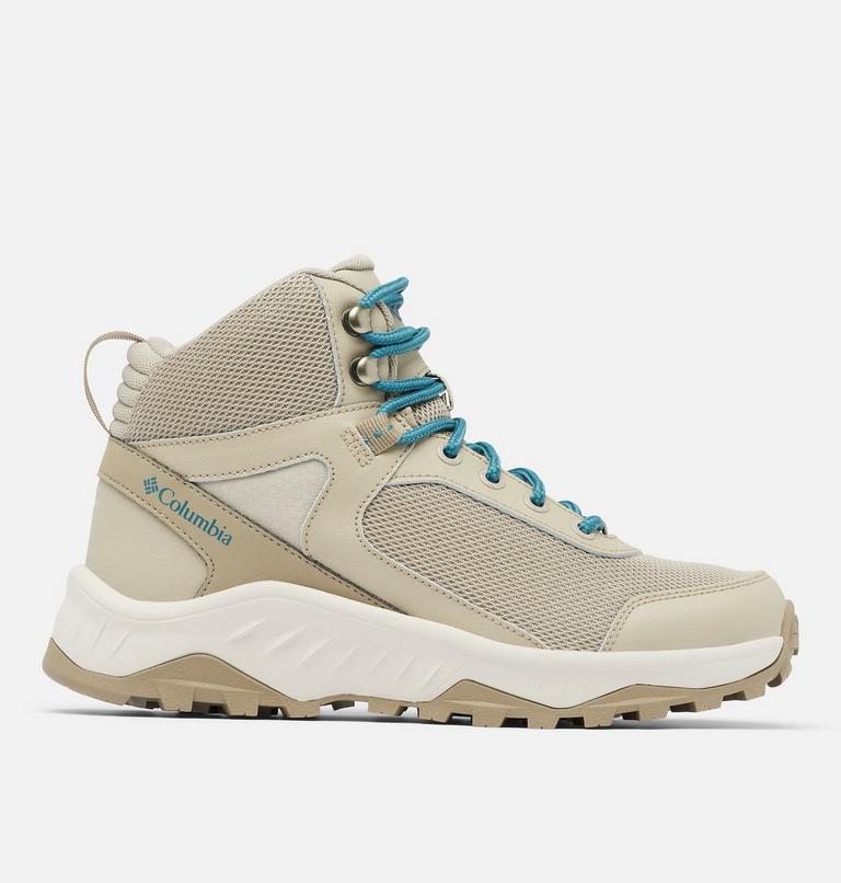 Women's Trailstorm Ascend Mid Waterproof Hiking Boots, Color: Canvas Tan, River Blue, image 1