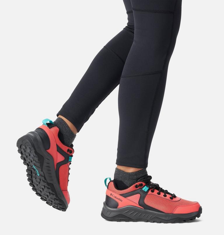 Women's Trailstorm Ascend Waterproof Hiking Shoes, Color: Red Coral, Bright Aqua, image 10