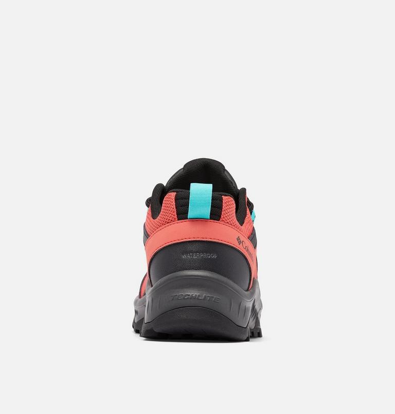 Women's Trailstorm Ascend Waterproof Hiking Shoes, Color: Red Coral, Bright Aqua, image 8