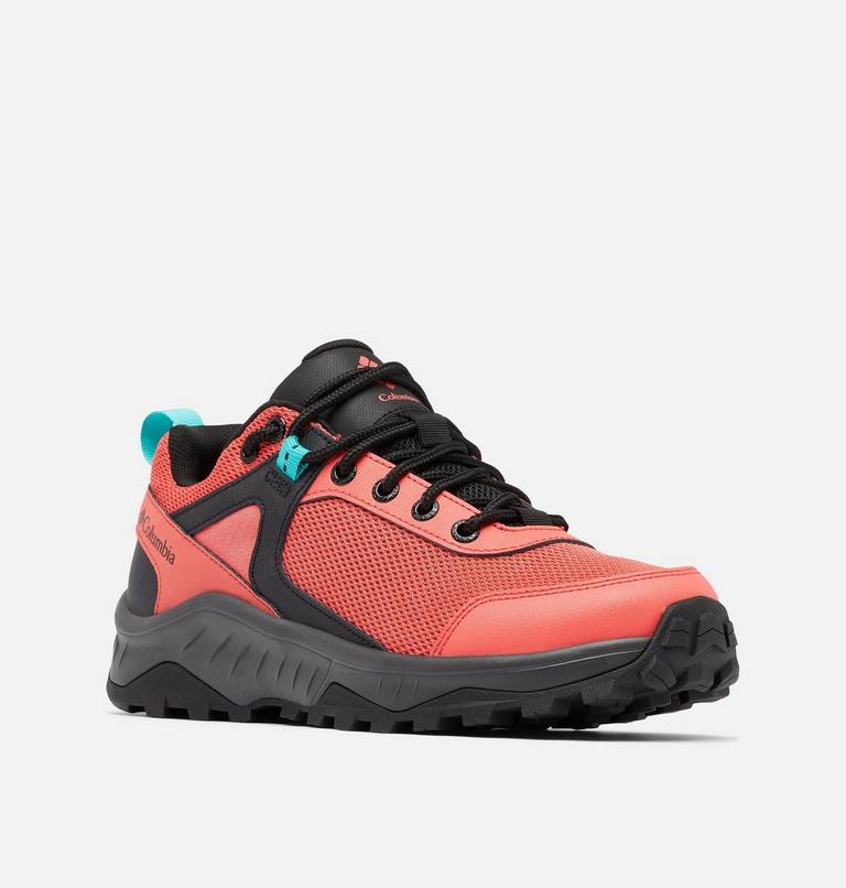 Women's Trailstorm Ascend Waterproof Hiking Shoes, Color: Red Coral, Bright Aqua, image 2