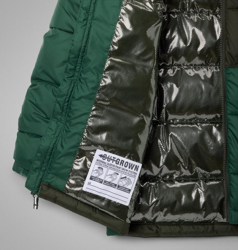 Youth Pike Lake II Hooded Puffer Jacket, Color: Rain Forest, Greenscape, image 3
