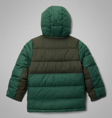 Youth Pike Lake II Hooded Puffer Jacket, Color: Rain Forest, Greenscape, image 8