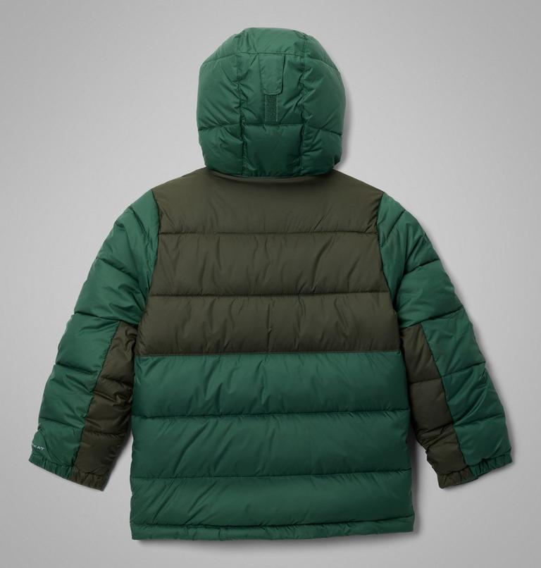 Youth Pike Lake II Hooded Puffer Jacket, Color: Rain Forest, Greenscape, image 2