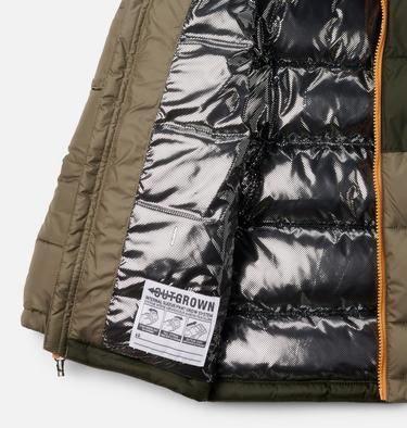 Youth Pike Lake II Hooded Puffer Jacket, Color: Stone Green, Greenscape, image 3