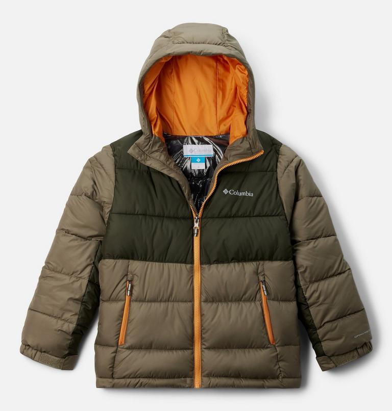 Youth Pike Lake II Hooded Puffer Jacket, Color: Stone Green, Greenscape, image 1