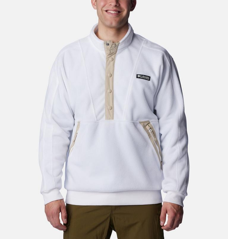 Men's Wintertrainer Half Snap Fleece Pullover, Color: White, image 1