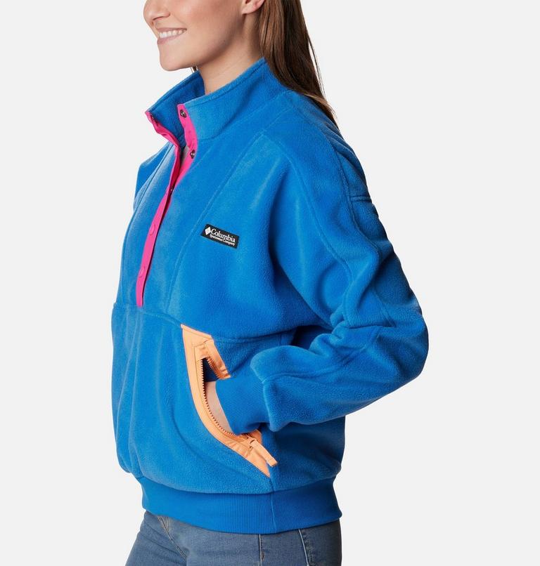 Women's Wintertrainer Half Snap Fleece Pullover, Color: Bright Indigo, image 3