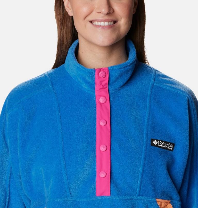 Women's Wintertrainer Half Snap Fleece Pullover, Color: Bright Indigo, image 4