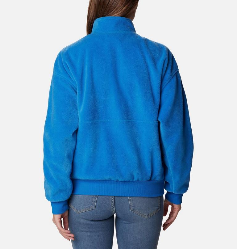 Women's Wintertrainer Half Snap Fleece Pullover, Color: Bright Indigo, image 2