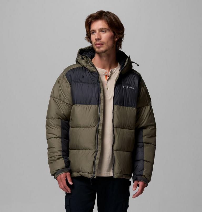 Men's Pike Lake II Hooded Puffer Jacket, Color: Stone Green, Shark, image 4